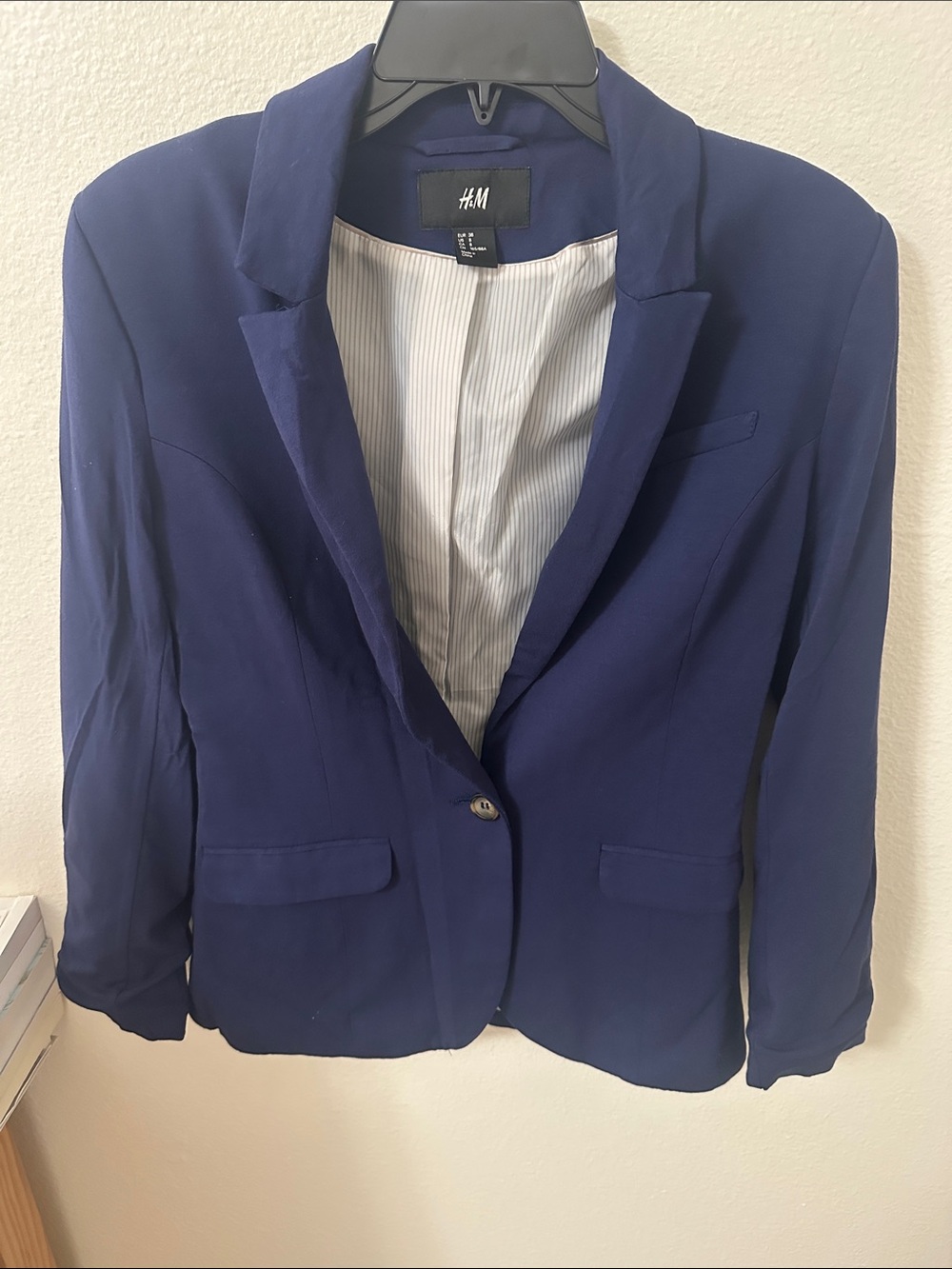 H&M Navy Blue Women's Single-Button Blazer